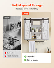 Bathroom Wall Cabinet, 2 Doors And Adjustable Shelf, Over The Toilet Storage Medicine Cabinet Wall Mounted, Hanging Organizer With Open Partition/Towel Bar/Hooks For Laundry Room Kitchen, White