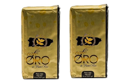 Cafe Oro de Puerto Rico - Puerto Rican Ground Coffee - 8 oz Bag (Count of 2)