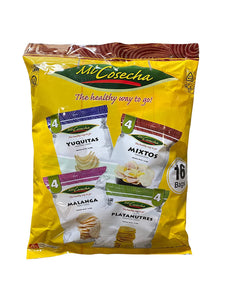 Mi Cosecha The Healthy Way To Go Chips, Four Flavor Variety Mix Pack, Cassava, Mixed, Plantain, and Taro, 1 Ounce Bags (Pack of 16)