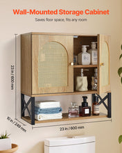 Bathroom Wall Cabinet, With 2 Doors And Adjustable Shelf, Over The Toilet Storage Medicine Cabinet Wall Mounted, Hanging Organizer With Shelves & Open Partition For Laundry Room Kitchen Restroom