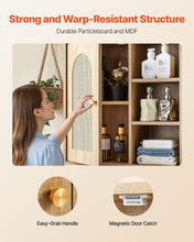 Bathroom Wall Cabinet, Door And Adjustable Shelf With 5 Height Levels, Over The Toilet Storage Medicine Cabinet Wall Mounted, Hanging Organizer With Shelves For Laundry Room Kitchen Restroom