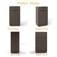 10-Gallon Woodgrain Tilt-Out Trash Can Cabinet Wooden Garbage Recycling Cabinet With Wave-Textured Hideaway Drawer&Pull-Out Bin-Multipurpose Kitchen&Bath Organizer In Walnut Finish