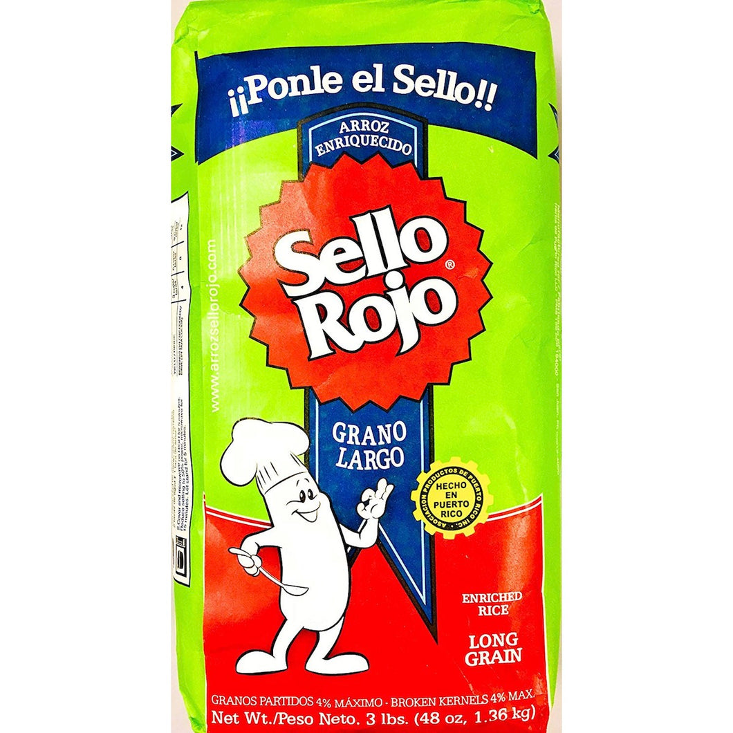 Arroz Sello Rojo - Long Grain Rice - 3lb. Bag