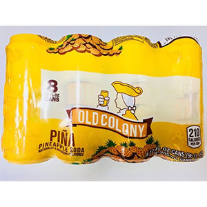OLD COLONY PIÑA - Puerto Rico's Favorite Pineapple Flavored Soda - 12 oz cans - 8 Pack
