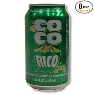 Coco Rico - Natural Coconut Flavored Soda - 12 oz Can (8 pack)