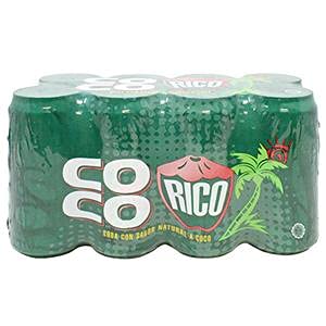 Coco Rico - Natural Coconut Flavored Soda - 12 oz Can (8 pack) El
