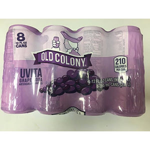 OLD COLONY UVA - Puerto Rico's Favorite Grape Flavored Soda - 12 oz cans - 8 Pack